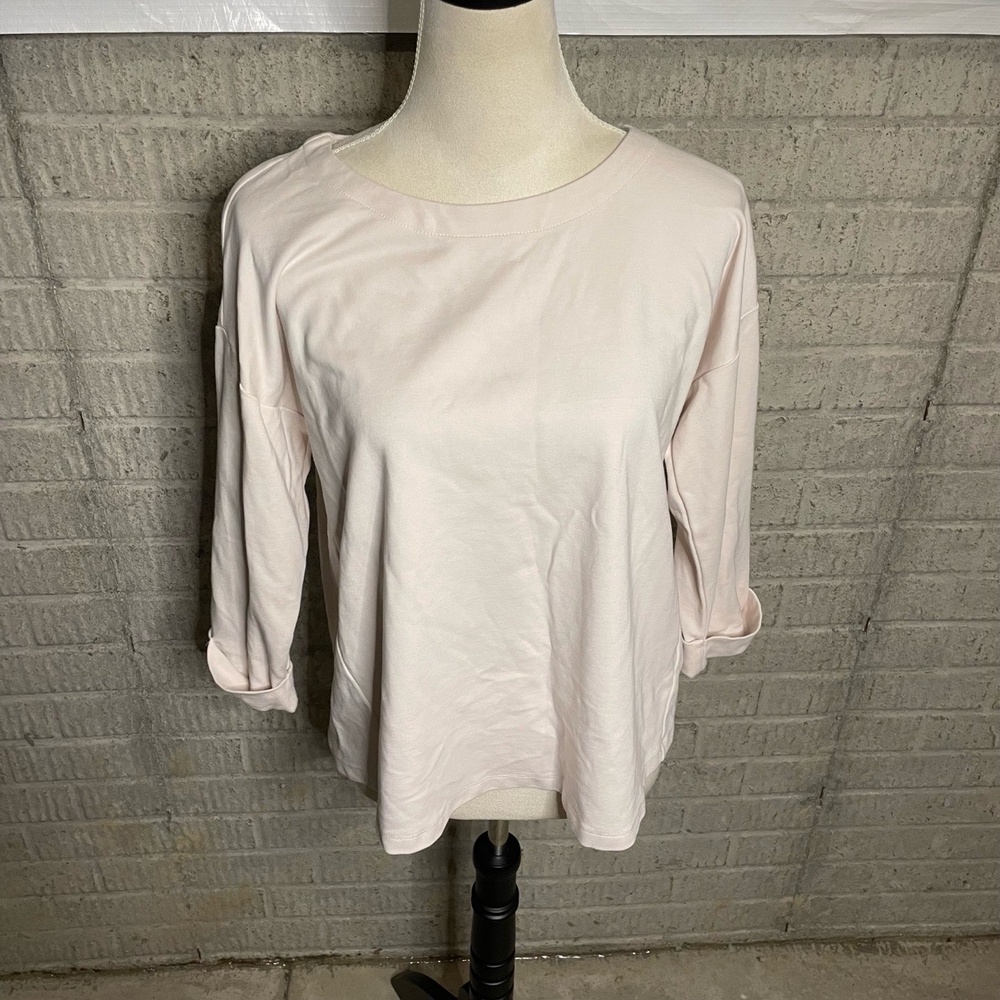 GRACE Womens Rolled Sleeve‎ Crew Neck Top Size M